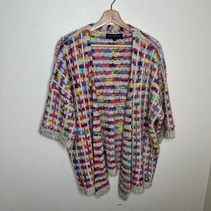 Love at First Find Colorful Gold Accent Open Cardigan Large